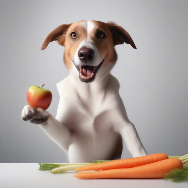 Dog Eating Healthy Snack