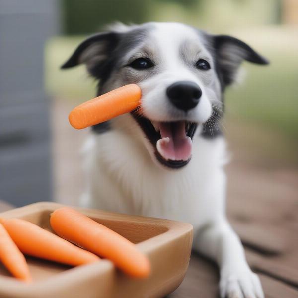 Dog Eating Healthy Treats