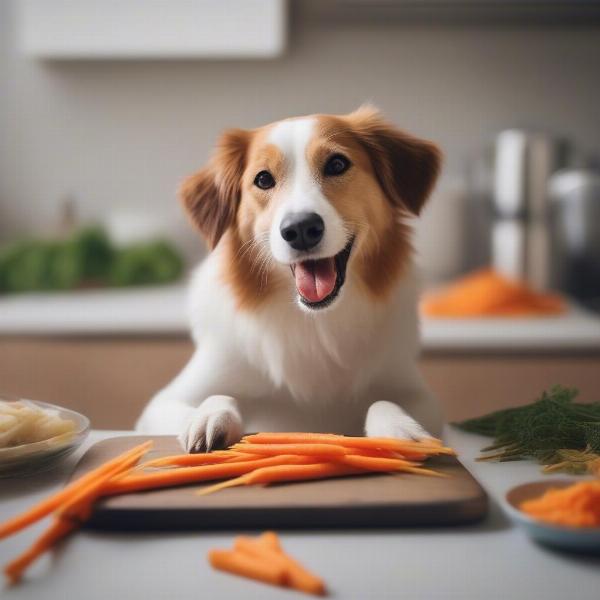 Dog enjoying healthy treats