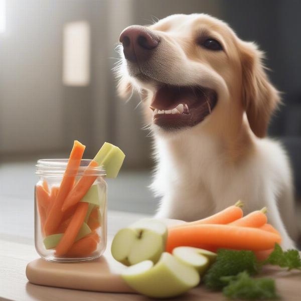 Dog Eating Healthy Treats