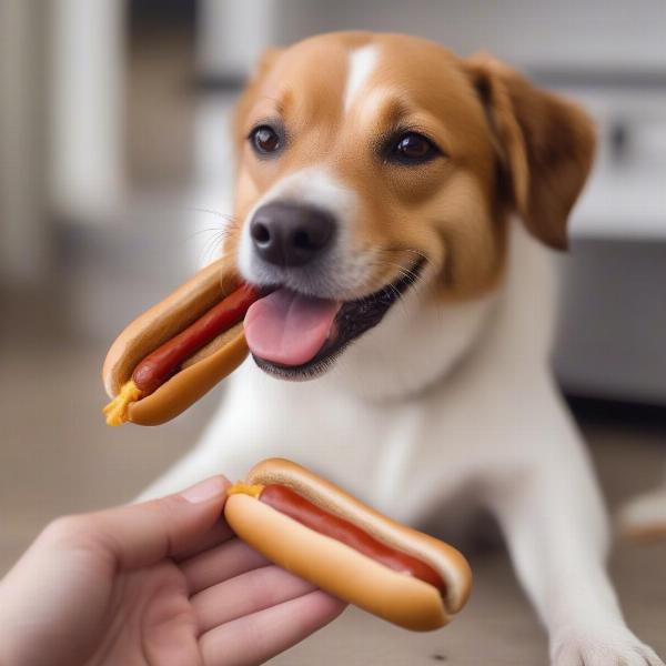 Dog enjoying a homemade treat