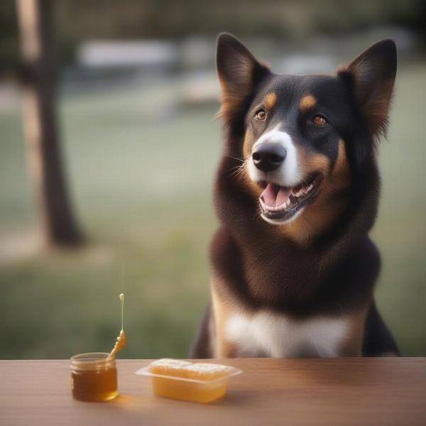 Dog Eating Manuka Honey Treat