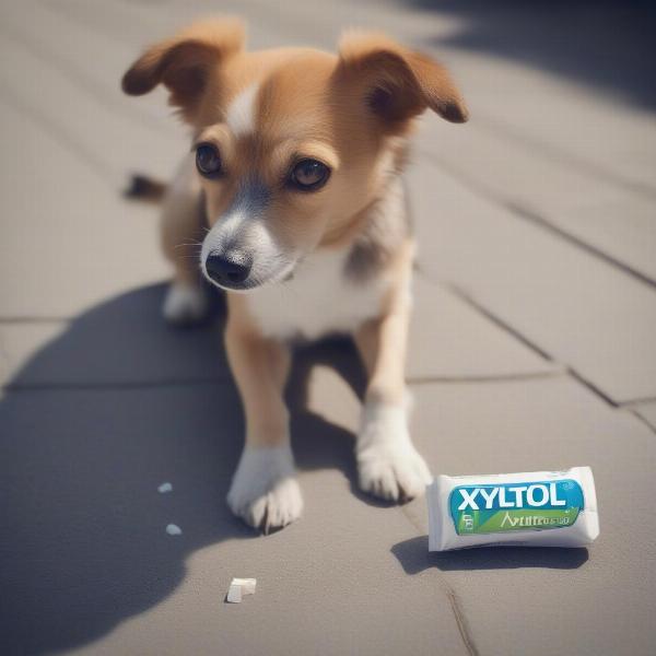 Dog Eating Xylitol Gum