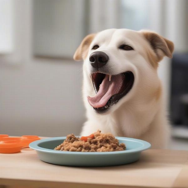 Dog Enjoying A La Carte Meal