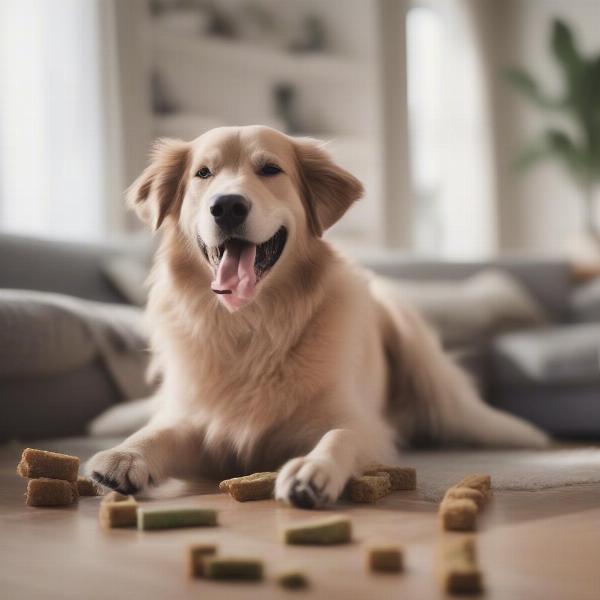 Dog Enjoying CBD Chews