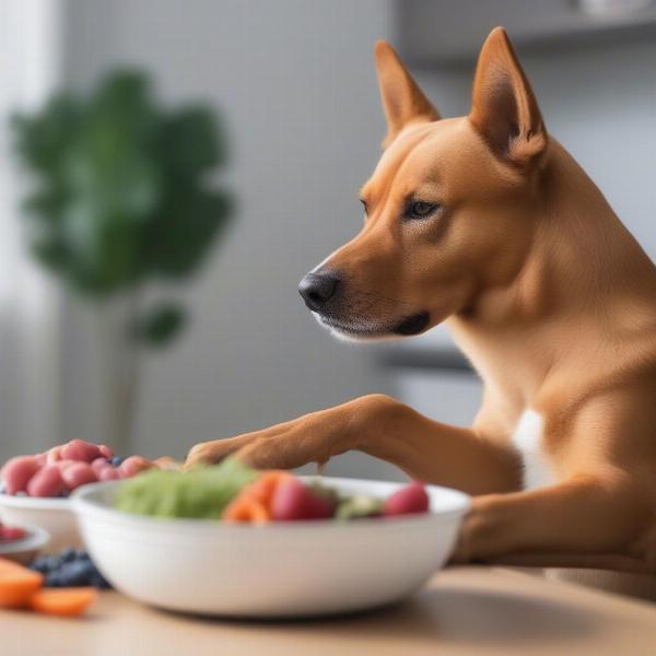 Dog Enjoying a Healthy Meal