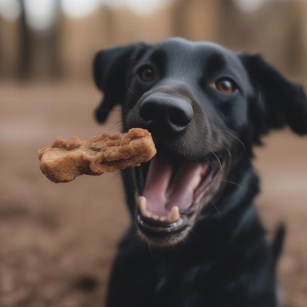 Dog enjoying a healthy treat