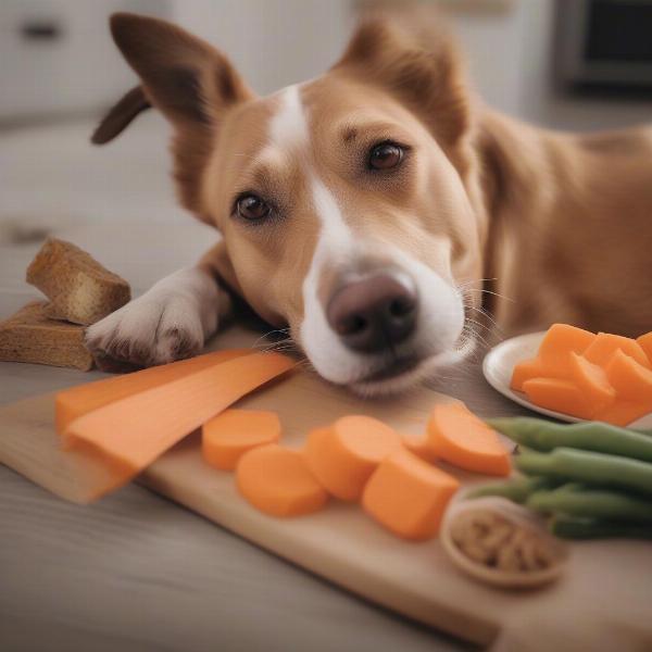 Dog enjoying healthy treats