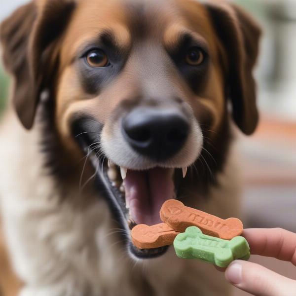 Dog Enjoying a Misfits Treat