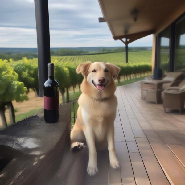 Dog Enjoying a Niagara Winery