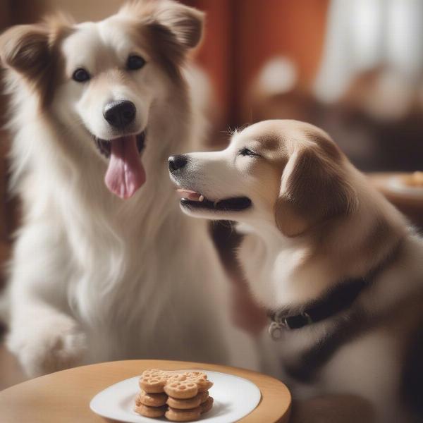 A happy dog enjoying treats at a dog-friendly hotel in Paignton.