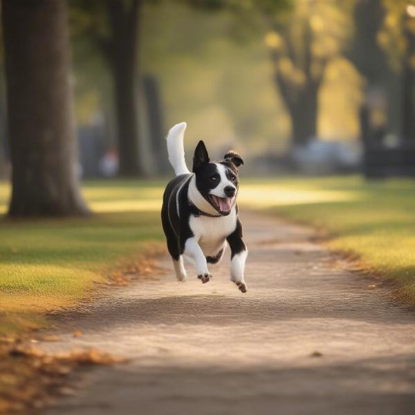 Dog Exercising in Park