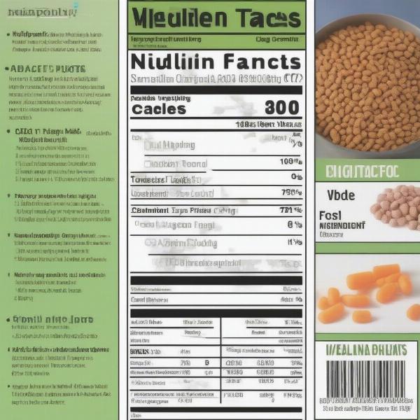 Dog food label with ingredients listed