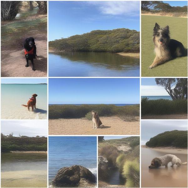 Dog-friendly activities in Busselton: Dog swimming at Geographe Bay, hiking in Leeuwin-Naturaliste National Park, and relaxing at a dog-friendly winery.