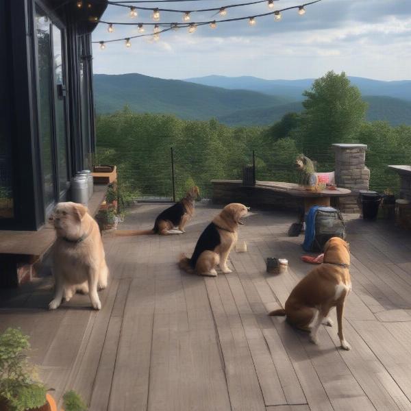 Dog-friendly brewery with mountain view in Asheville