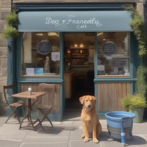 Dog-friendly cafe exterior in Skipton