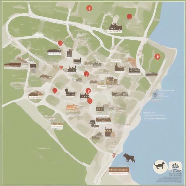 Map of dog-friendly cafes in St Andrews