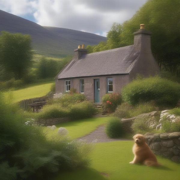 Dog-friendly cottage nestled in the Scottish Highlands with a stunning view