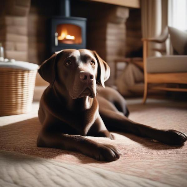 Dog Relaxing in a Dog-Friendly Cottage