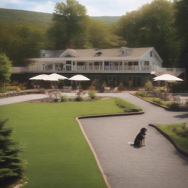 Dog friendly hotel exterior in the Catskills, NY