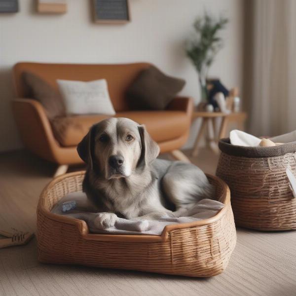 Dog-friendly lodge amenities like water bowls, dog beds and treats.