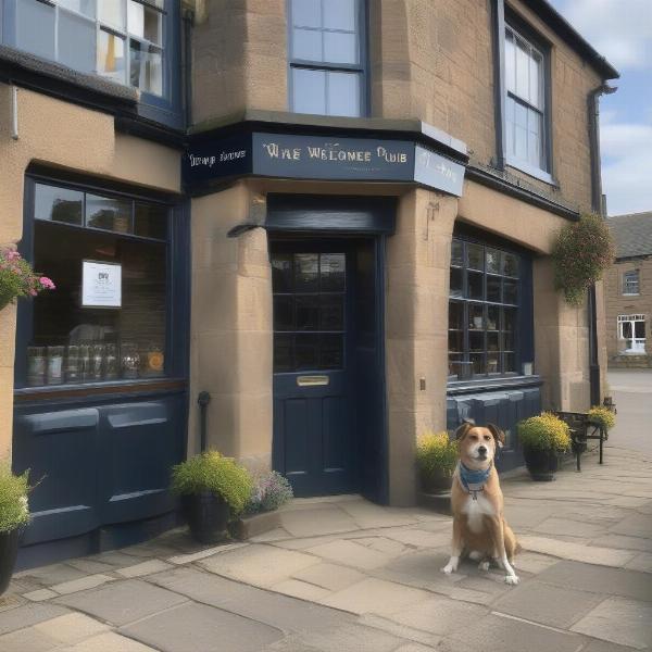 Dog-friendly pub exterior in Alnmouth