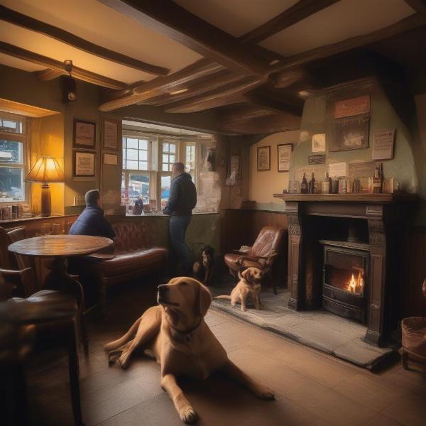 Dog-friendly pub interior on the Isle of Wight