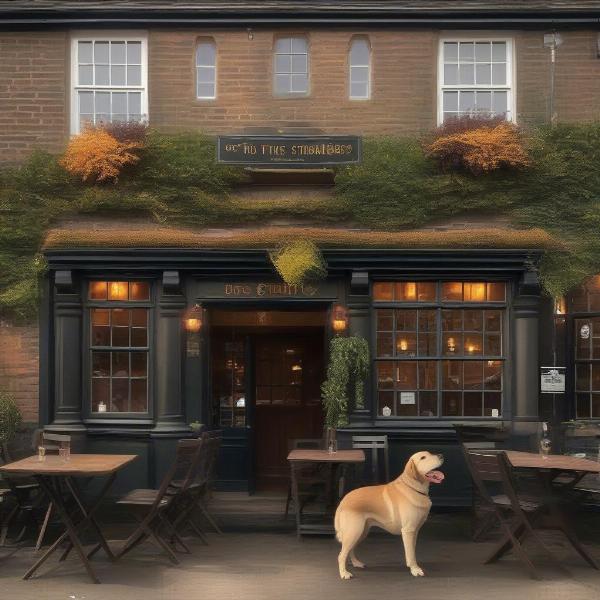 Enjoying a meal with your dog at a dog-friendly pub in Shrewsbury