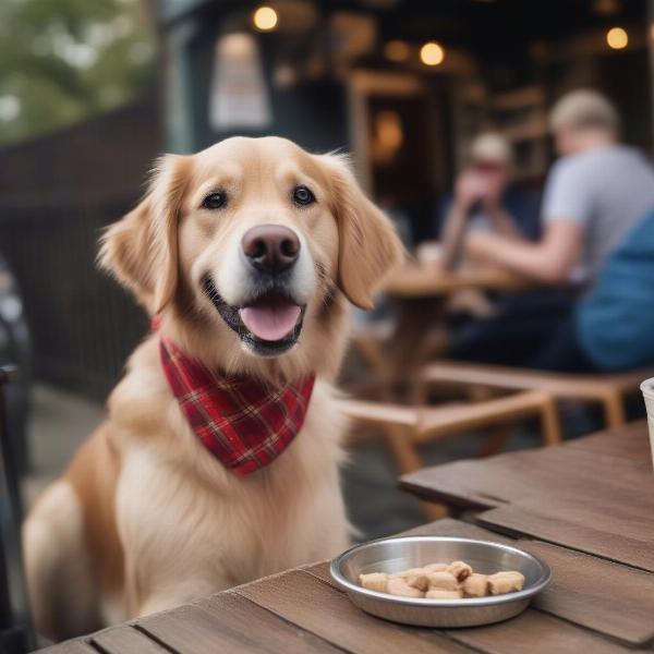 Dog enjoying a treat at a dog-friendly pub in Yorkshire