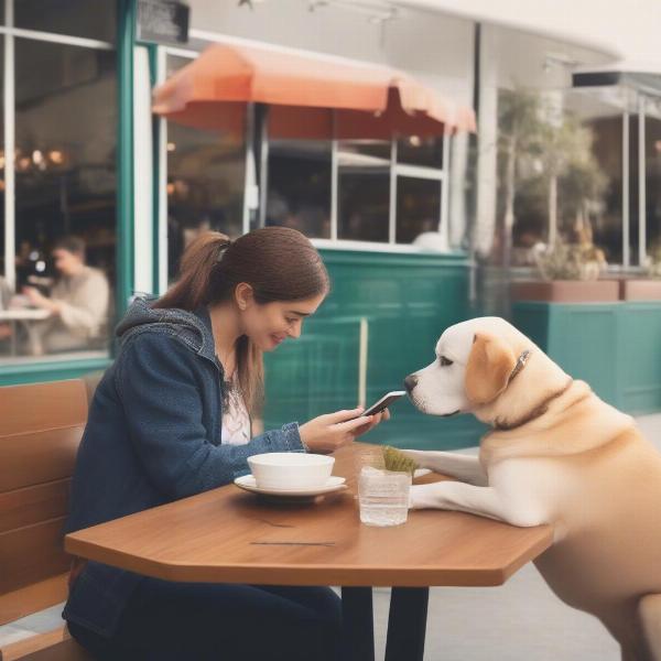 Making a reservation at a dog-friendly restaurant in La Jolla