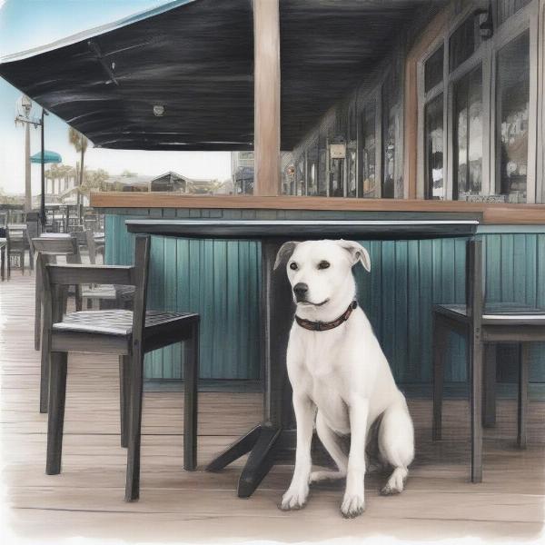 Dog-friendly patio dining on Folly Beach