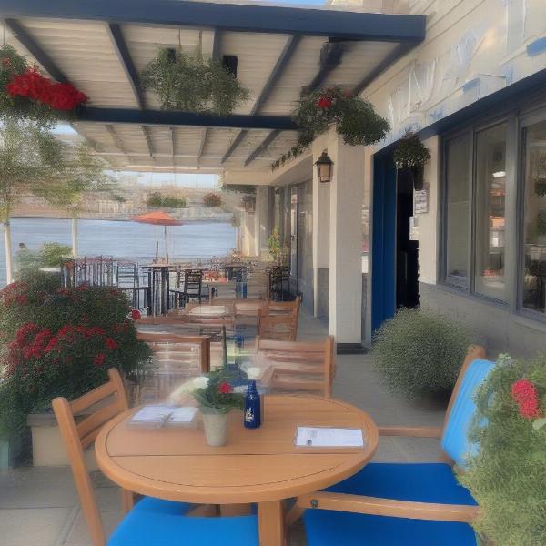 The Greek at the Harbor dog-friendly patio