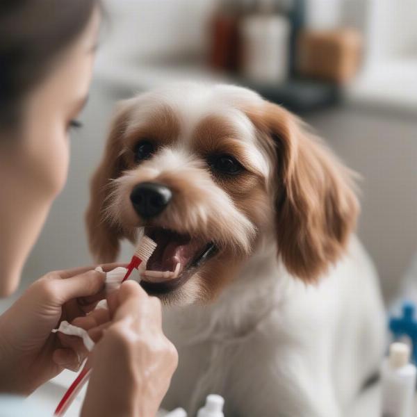 Brushing a Dog's Teeth