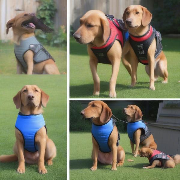 Dog Getting Accustomed to a Vest