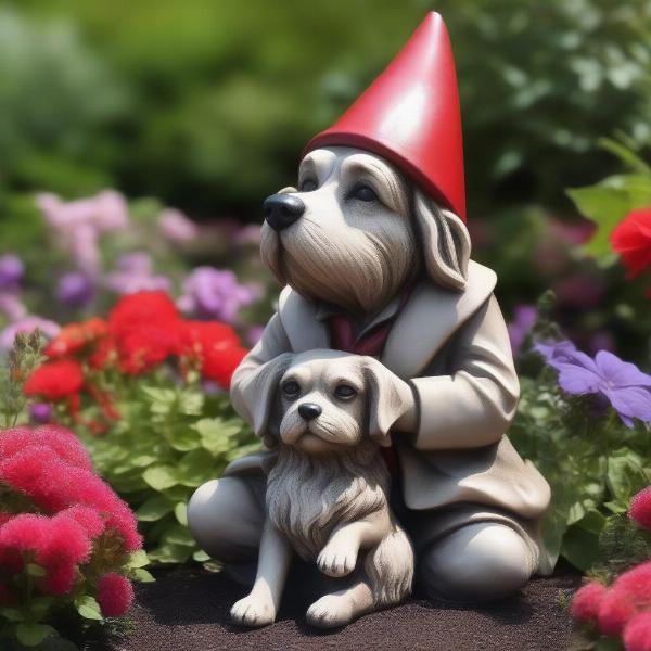 Dog Gnome Garden Decor