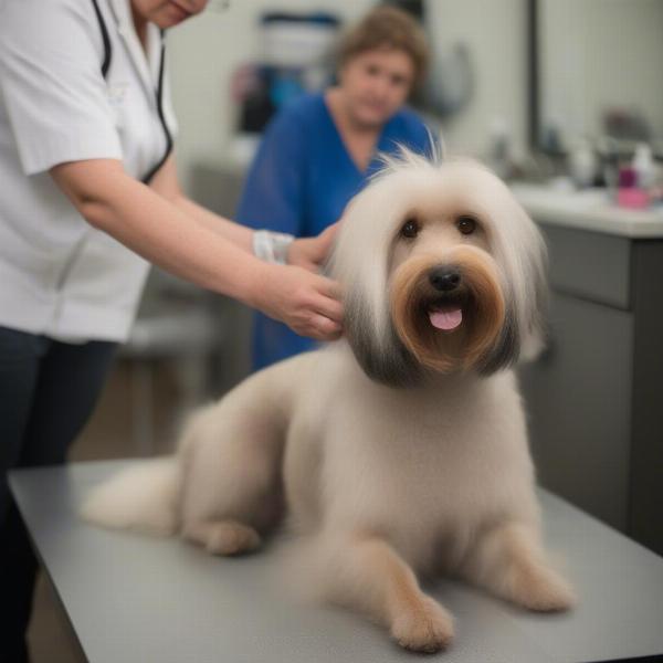 Dog Groomer in Toledo Checking a Dog