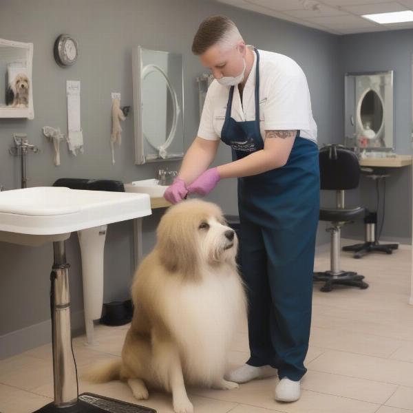 Dog Groomer in Weston-super-Mare Checking a Dog