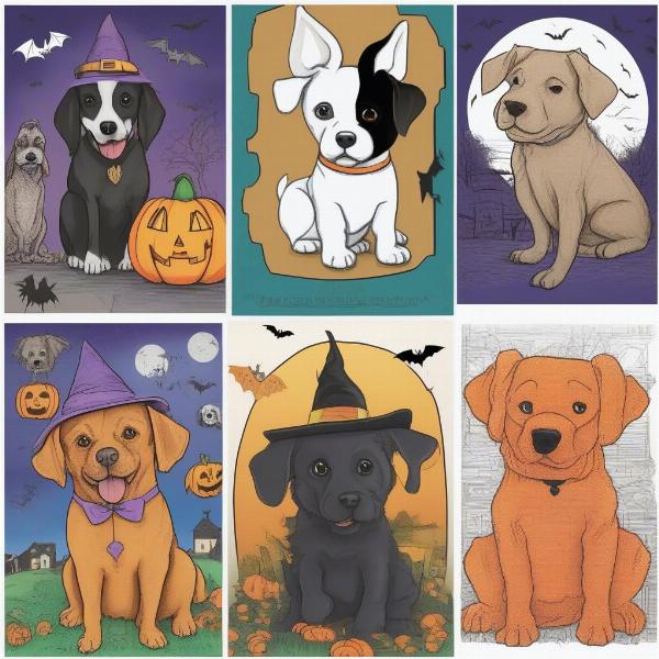 Dog Halloween Coloring Pages: A Variety of Designs