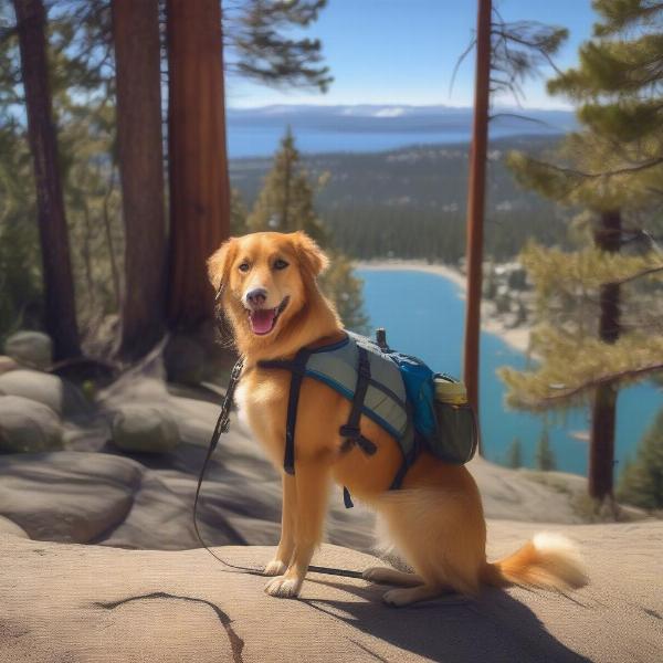 Dog hiking on Lake Tahoe trails