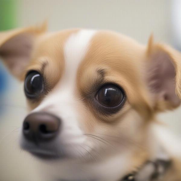 Dog with kennel cough, exhibiting a honking cough.