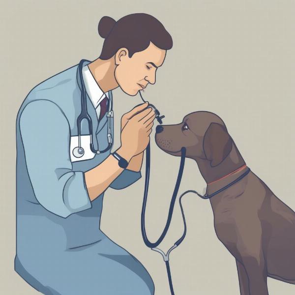 Veterinarian Examining Dog with Honking Cough