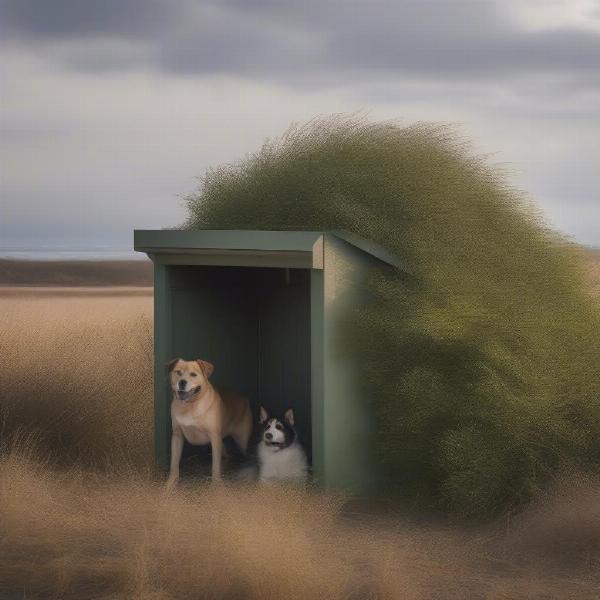 Dog House with Windbreak