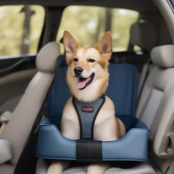 Dog in Car Booster Seat