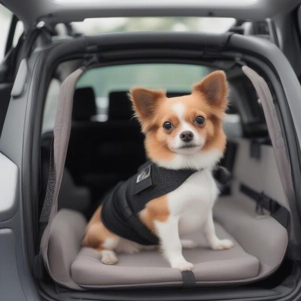 Dog in Car Carrier