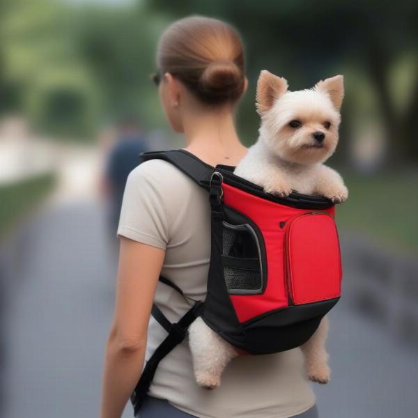 Dog in Carrier Backpack