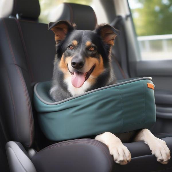 Happy Dog in Kurgo Booster Seat