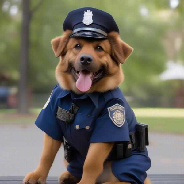 Dog in Police Costume