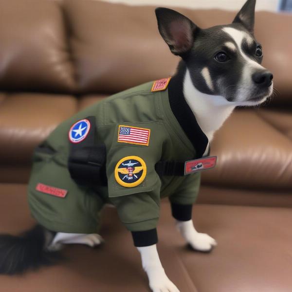 Dog in Top Gun Flight Suit