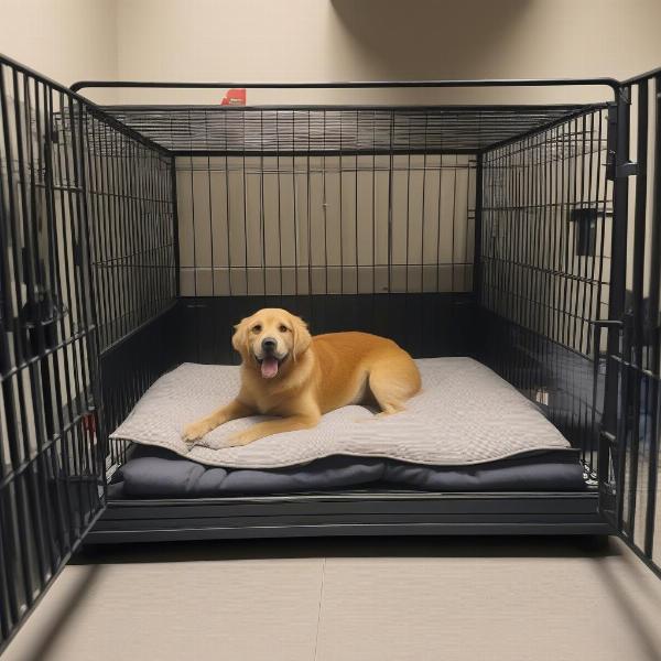 Comfortable Bedding in a Dog Kennel