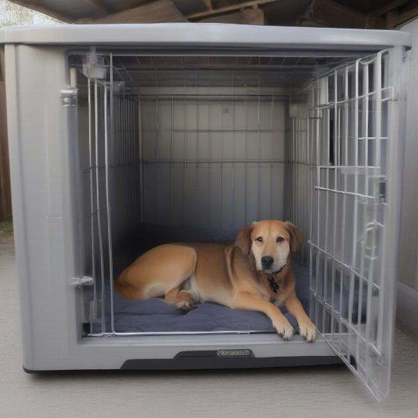 A comfortable and inviting dog kennel